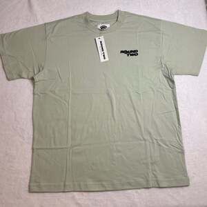 Round Two Logo Flannel Spiral Graphic T-Shirt Sage Green